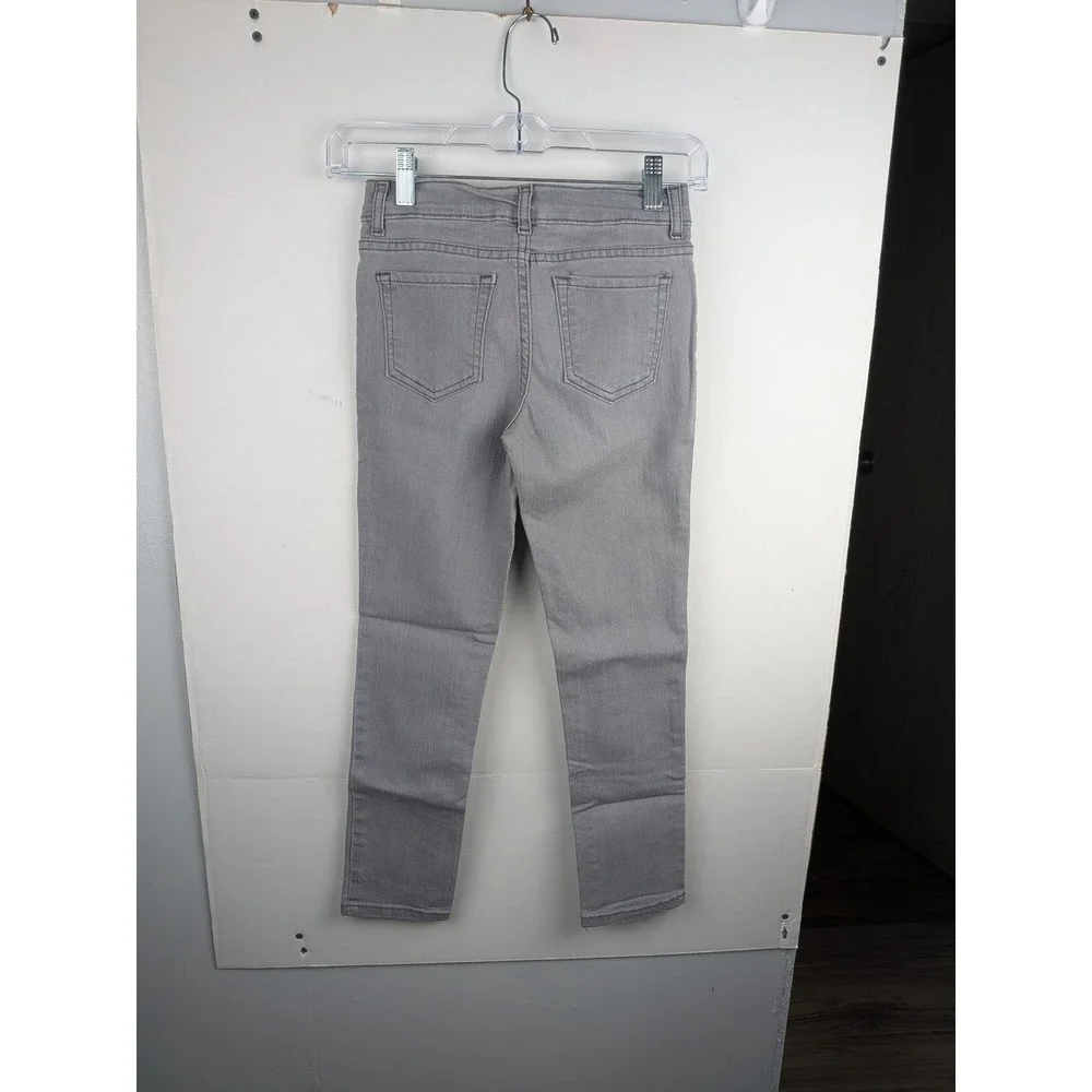 Childrens Place Girls Super Skinny Jeans Grey Adjustable Waist Size 8 NWT